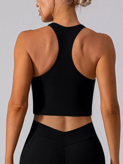 Square Neck Racerback Cropped Tank - FitFemme.Shop
