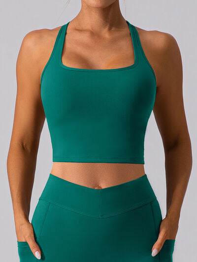 Square Neck Racerback Cropped Tank - FitFemme.Shop
