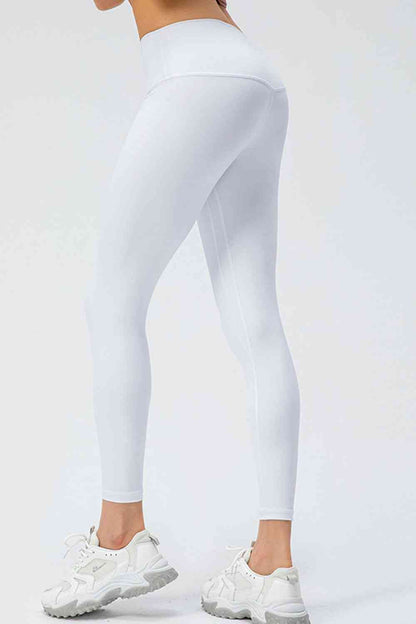 Wide Waistband Slim Fit Active Leggings - FitFemme.Shop