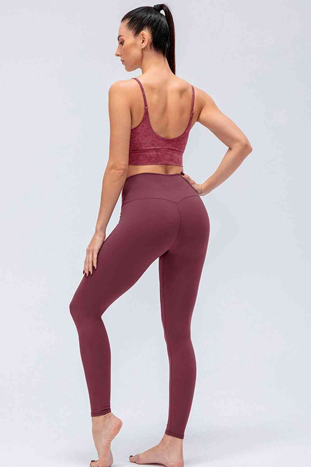 Wide Waistband Slim Fit Active Leggings - FitFemme.Shop