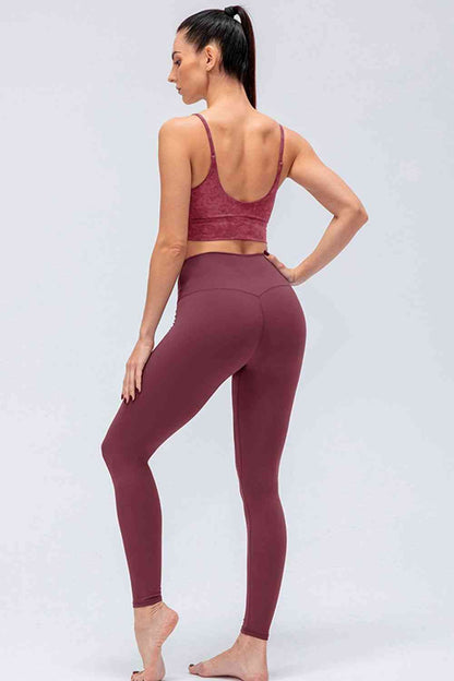 Wide Waistband Slim Fit Active Leggings - FitFemme.Shop