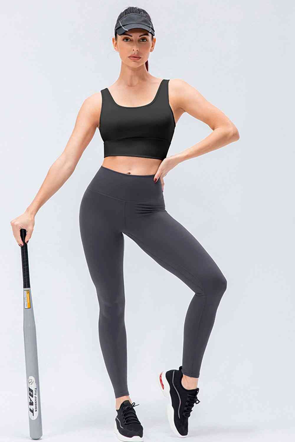 Wide Waistband Slim Fit Active Leggings - FitFemme.Shop