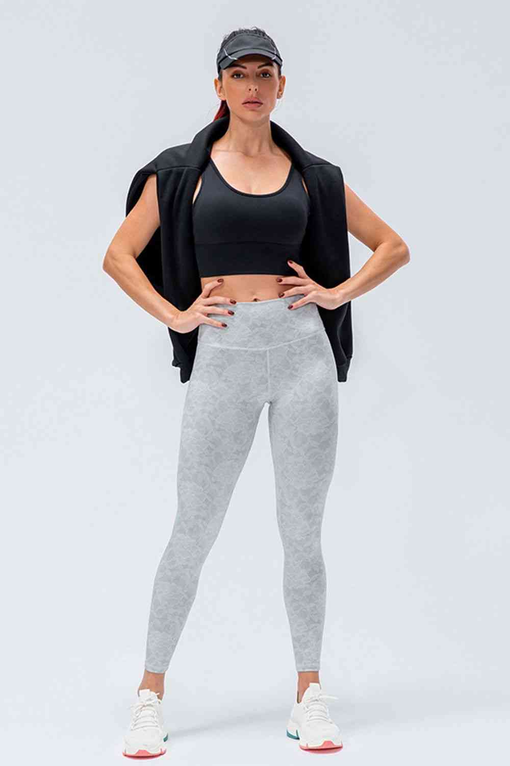 Wide Waistband Slim Fit Active Leggings - FitFemme.Shop