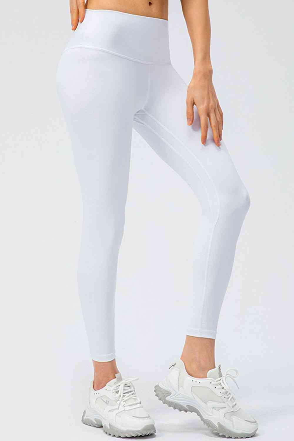 Wide Waistband Slim Fit Active Leggings - FitFemme.Shop