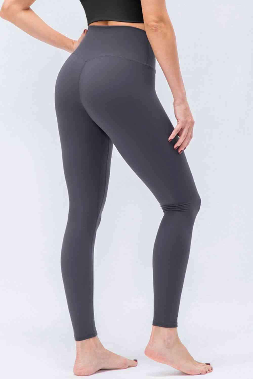 Wide Waistband Slim Fit Active Leggings - FitFemme.Shop