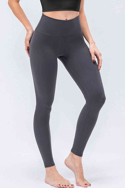 Wide Waistband Slim Fit Active Leggings - FitFemme.Shop