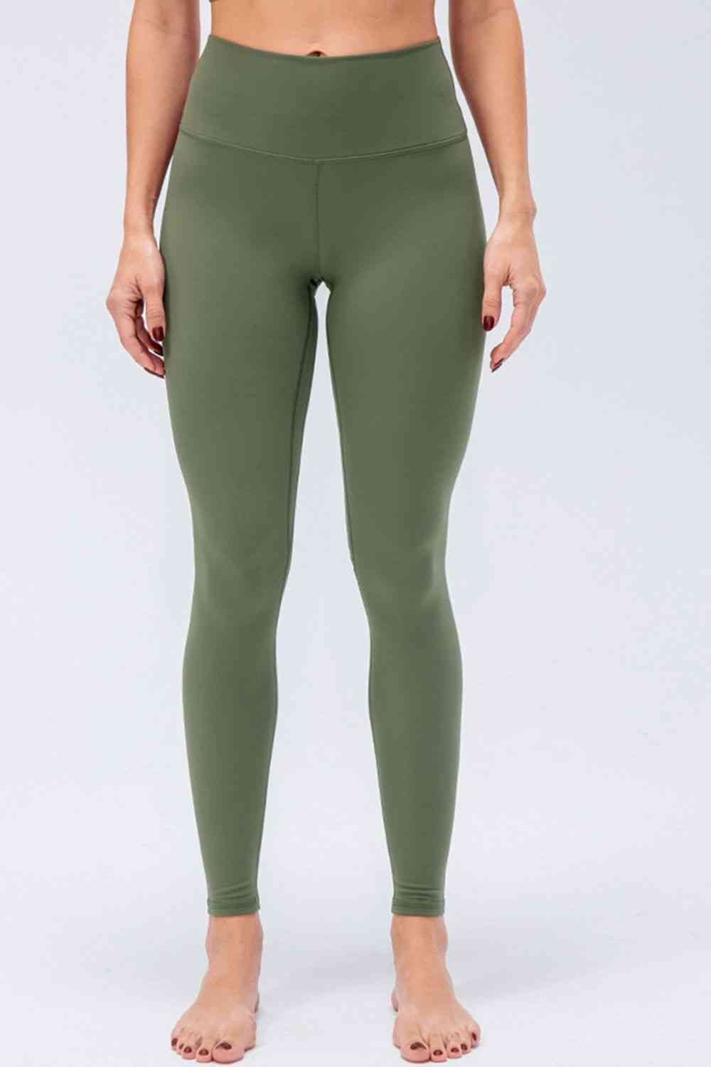 Wide Waistband Slim Fit Active Leggings - FitFemme.Shop