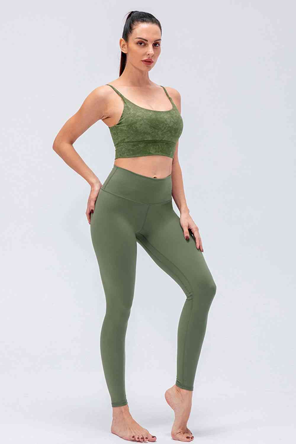 Wide Waistband Slim Fit Active Leggings - FitFemme.Shop