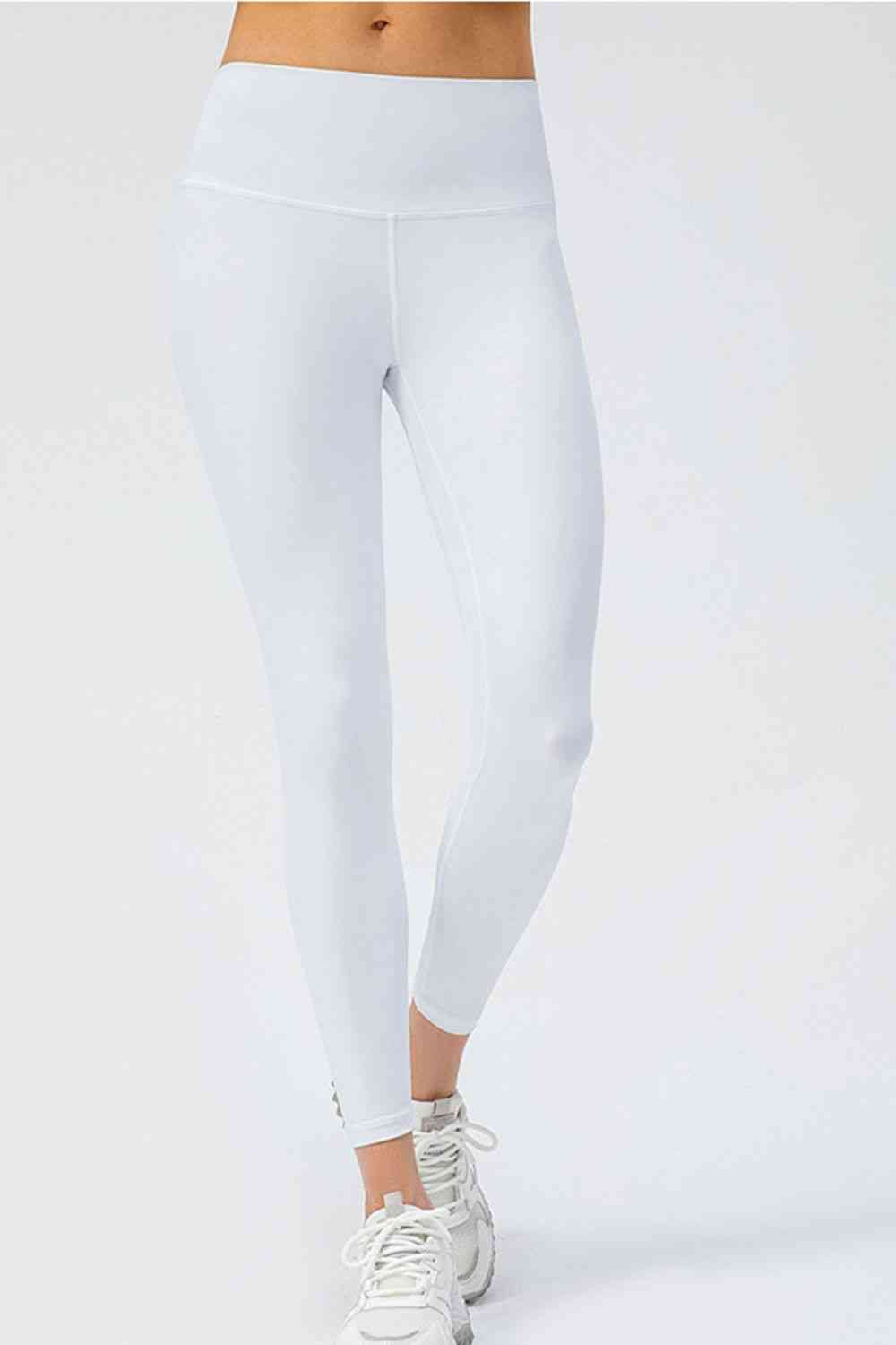 Wide Waistband Slim Fit Active Leggings - FitFemme.Shop