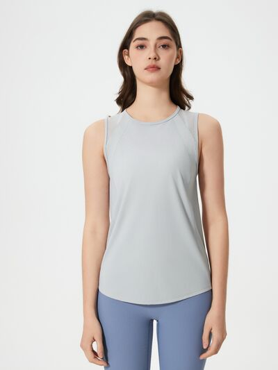 Millennia Cutout Back Round Neck Active Tank - FitFemme.Shop