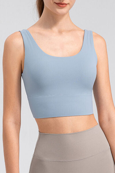 Scoop Neck Wide Strap Active Tank - FitFemme.Shop