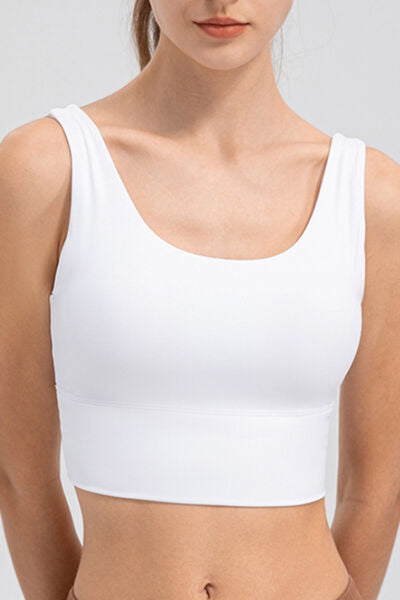 Scoop Neck Wide Strap Active Tank - FitFemme.Shop
