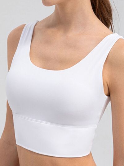 Scoop Neck Wide Strap Active Tank - FitFemme.Shop
