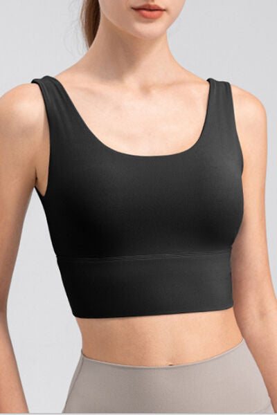 Scoop Neck Wide Strap Active Tank - FitFemme.Shop