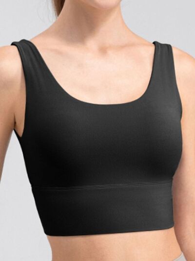 Scoop Neck Wide Strap Active Tank - FitFemme.Shop