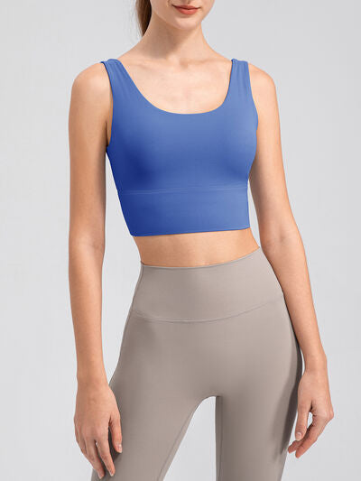 Scoop Neck Wide Strap Active Tank - FitFemme.Shop
