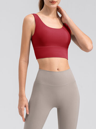 Scoop Neck Wide Strap Active Tank - FitFemme.Shop