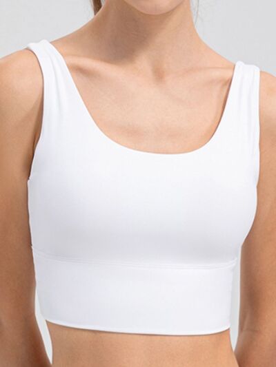 Scoop Neck Wide Strap Active Tank - FitFemme.Shop