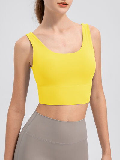 Scoop Neck Wide Strap Active Tank - FitFemme.Shop