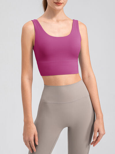 Scoop Neck Wide Strap Active Tank - FitFemme.Shop