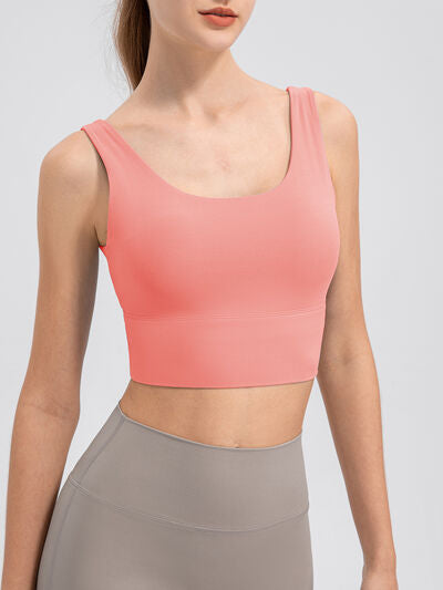 Scoop Neck Wide Strap Active Tank - FitFemme.Shop