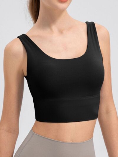 Scoop Neck Wide Strap Active Tank - FitFemme.Shop