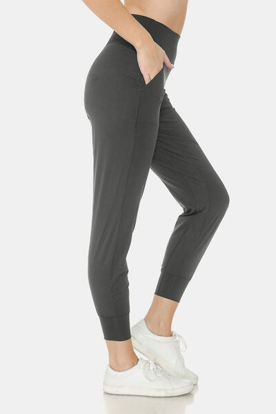 Leggings Depot Wide Waistband Slim Active Joggers - FitFemme.Shop