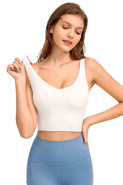 Millennia Deep V-Neck Crop Sports Bra - FitFemme.Shop