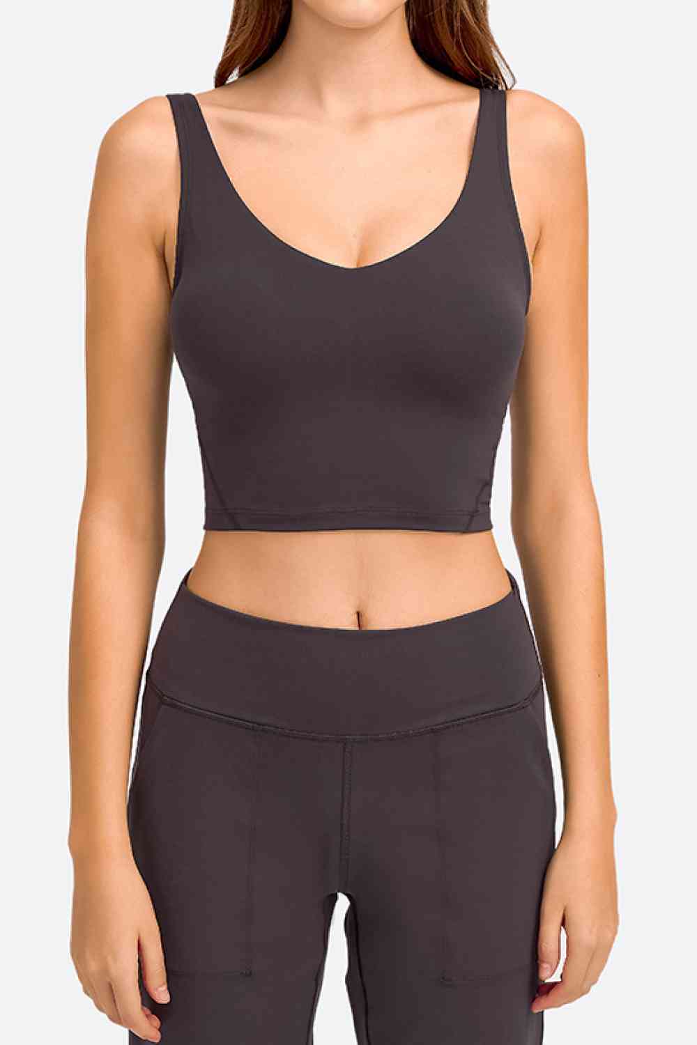 Millennia Deep V-Neck Crop Sports Bra - FitFemme.Shop