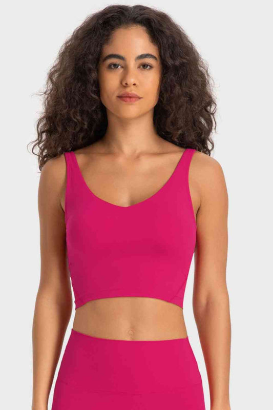 Millennia Deep V-Neck Crop Sports Bra - FitFemme.Shop