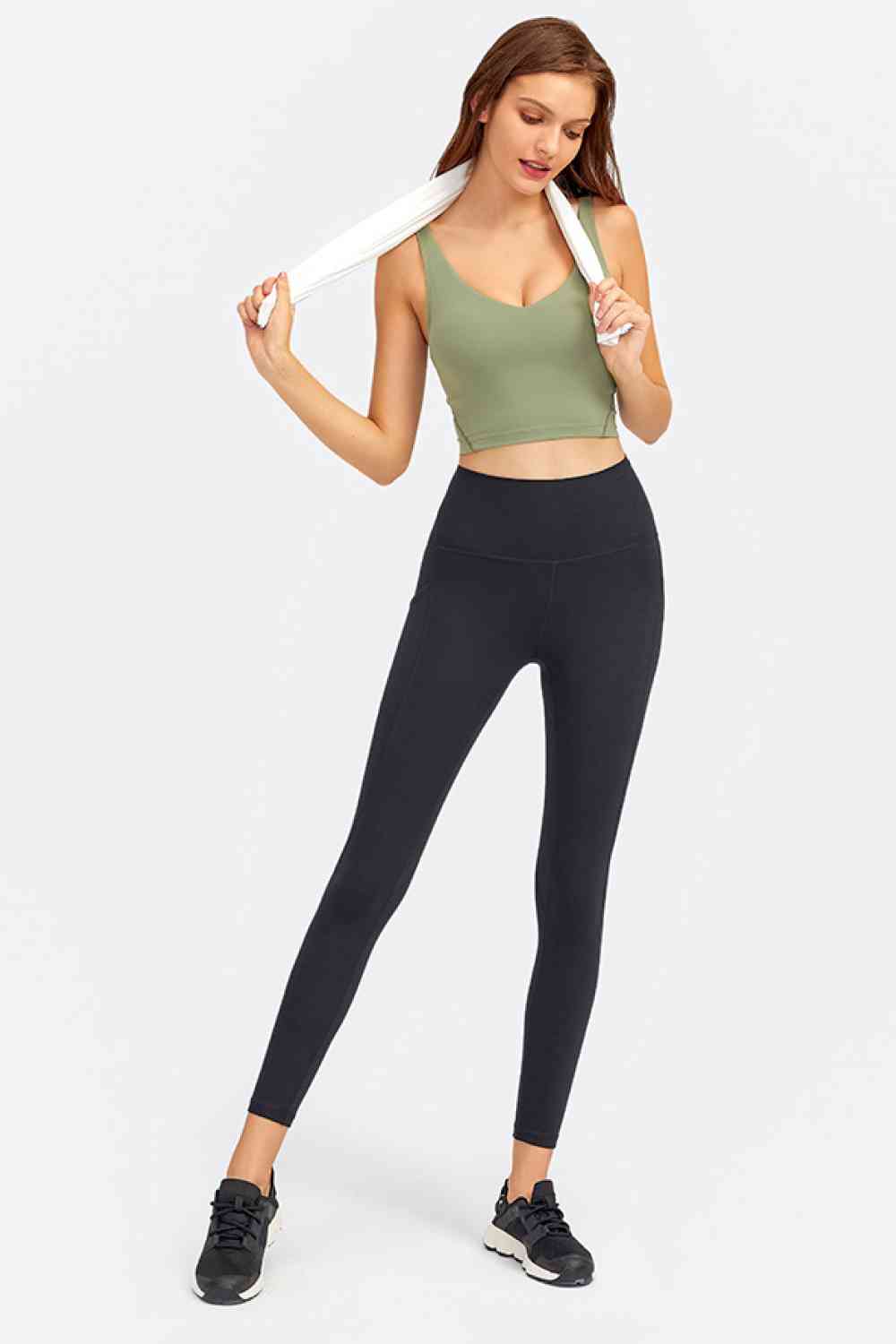 Millennia Deep V-Neck Crop Sports Bra - FitFemme.Shop