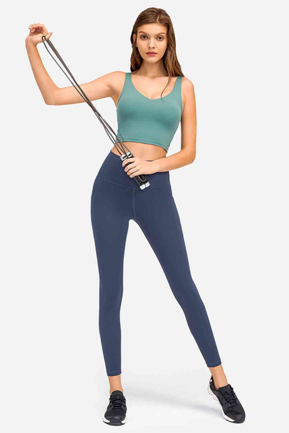 Millennia Deep V-Neck Crop Sports Bra - FitFemme.Shop