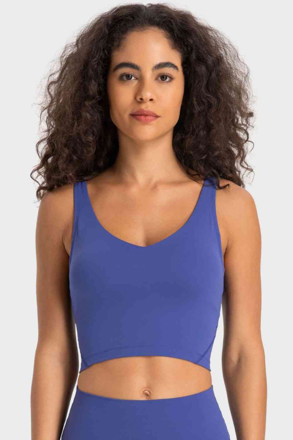 Millennia Deep V-Neck Crop Sports Bra - FitFemme.Shop