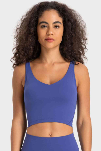 Millennia Deep V-Neck Crop Sports Bra - FitFemme.Shop
