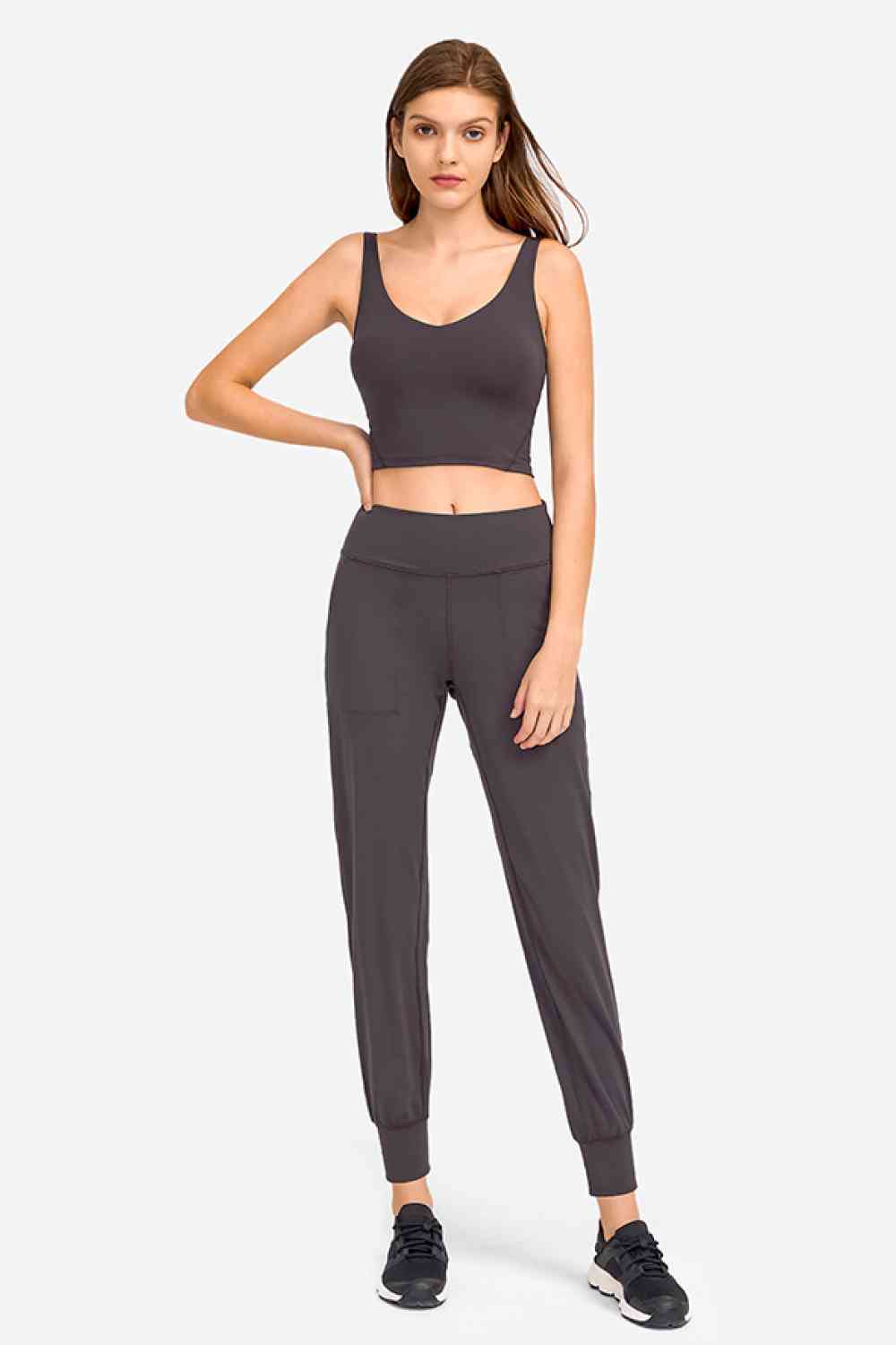 Millennia Deep V-Neck Crop Sports Bra - FitFemme.Shop