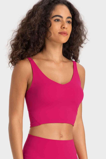 Millennia Deep V-Neck Crop Sports Bra - FitFemme.Shop