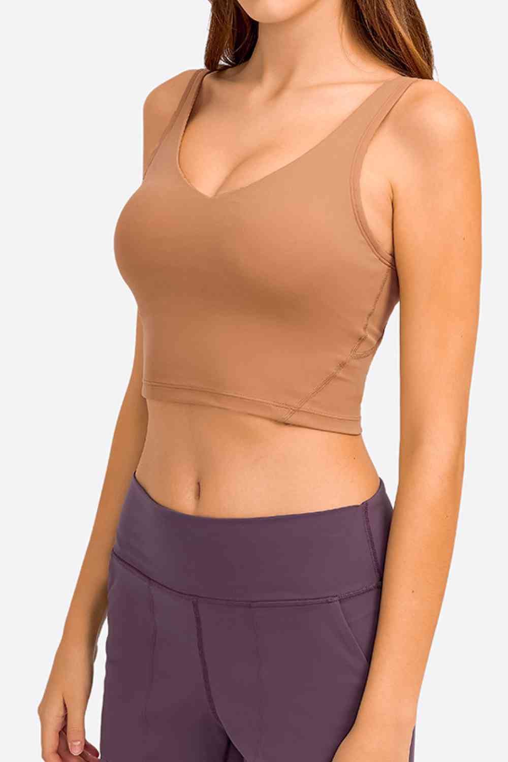 Millennia Deep V-Neck Crop Sports Bra - FitFemme.Shop