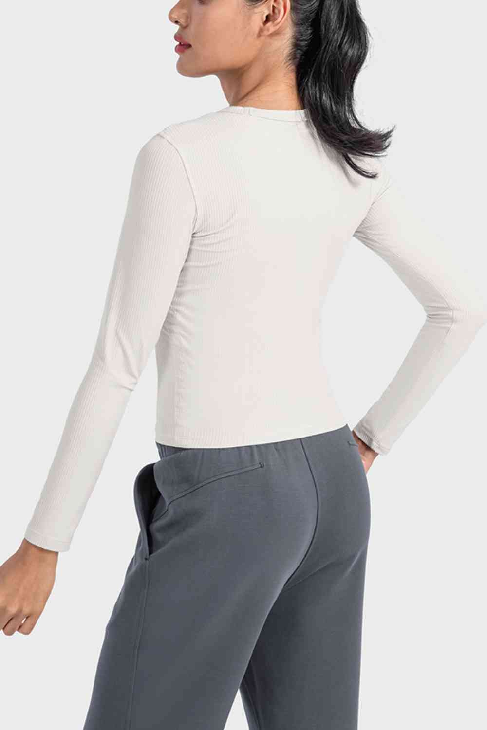 Millennia Round Neck Long Sleeve Sports Top - FitFemme.Shop