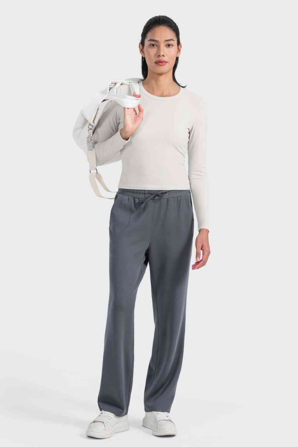Millennia Round Neck Long Sleeve Sports Top - FitFemme.Shop