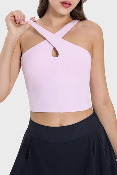 Millennia Crisscross Grecian Neck Active Cami - FitFemme.Shop