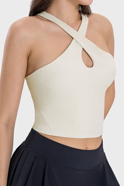 Millennia Crisscross Grecian Neck Active Cami - FitFemme.Shop
