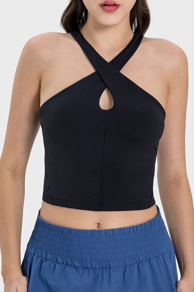 Millennia Crisscross Grecian Neck Active Cami - FitFemme.Shop
