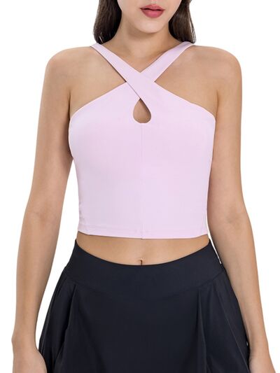 Millennia Crisscross Grecian Neck Active Cami - FitFemme.Shop