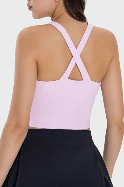 Millennia Crisscross Grecian Neck Active Cami - FitFemme.Shop