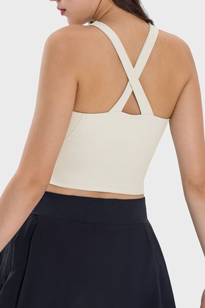 Millennia Crisscross Grecian Neck Active Cami - FitFemme.Shop