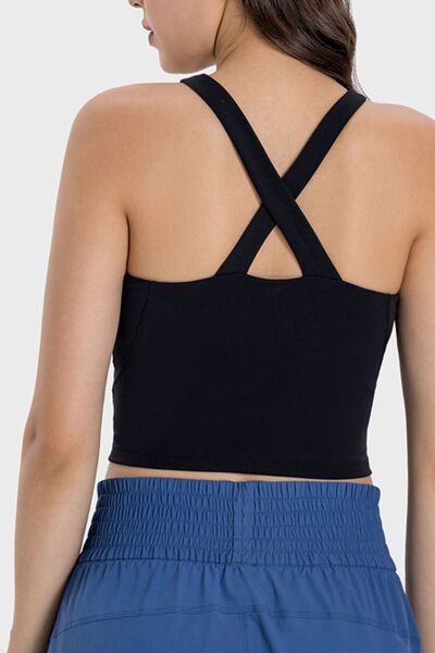 Millennia Crisscross Grecian Neck Active Cami - FitFemme.Shop