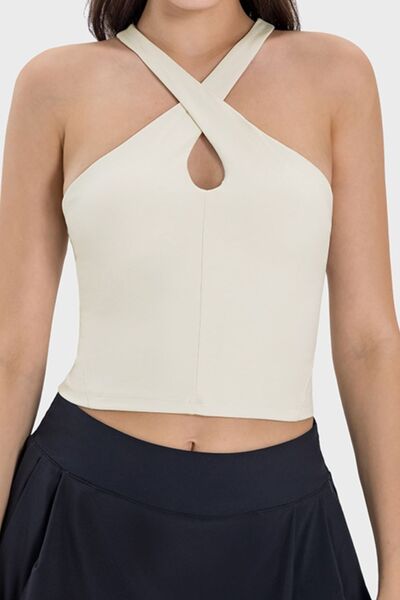 Millennia Crisscross Grecian Neck Active Cami - FitFemme.Shop