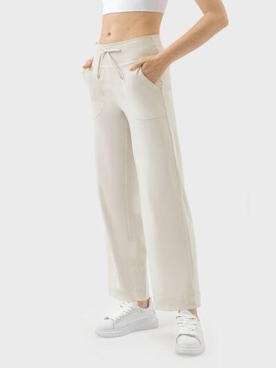 Millennia Drawstring Active Pants with Pockets - FitFemme.Shop
