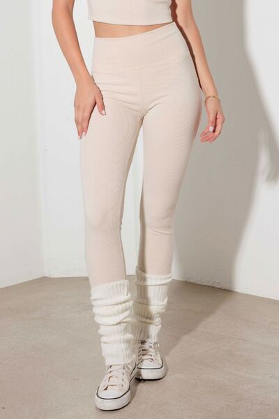 Le Lis Ribbed Crop Cami and High Waist Brushed Leggings Set - FitFemme.Shop