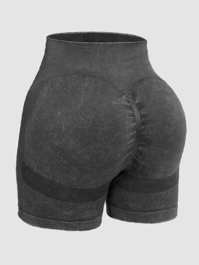 Washed High Waist Active Shorts - FitFemme.Shop